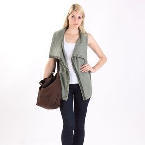 Anthropologie Marrakech Tombolo Olive Vest Women Size Small